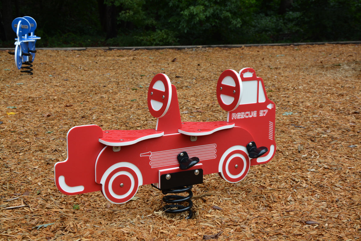 Fire Truck Playground Spring Rider, 2-Seat