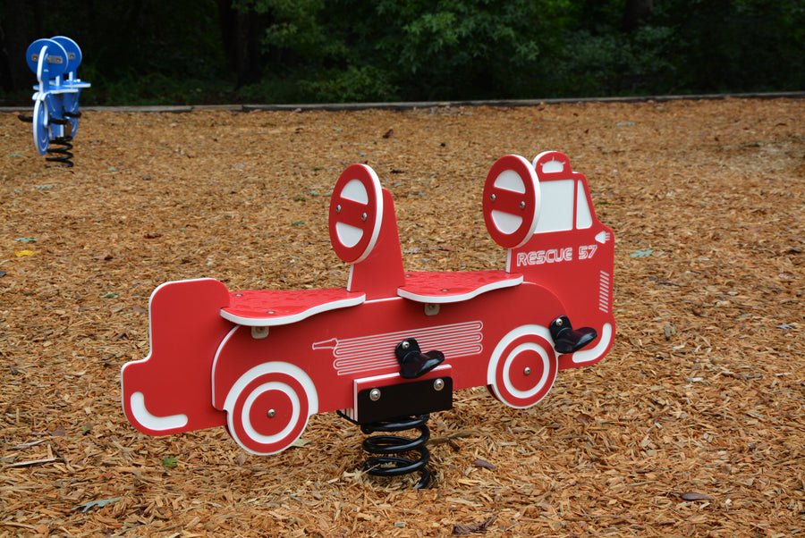 Fire Truck Playground Spring Rider, 2-Seat