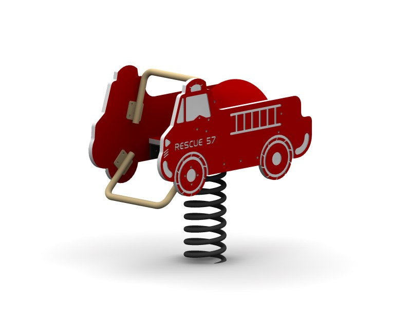 Fire Truck Playground Spring Rider, Single Seat