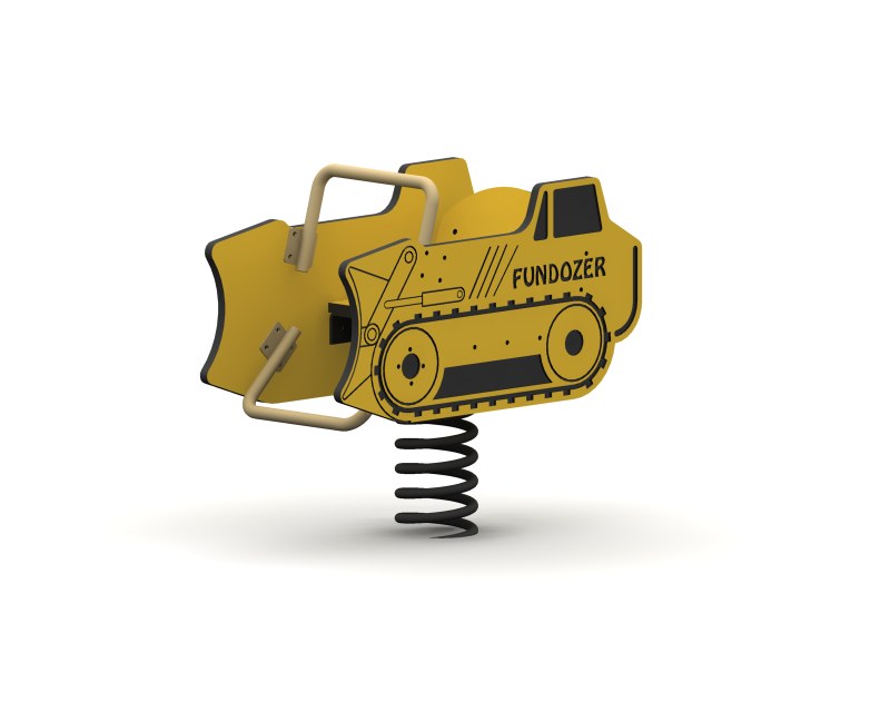 Bulldozer Playground Spring Rider, Single Seat