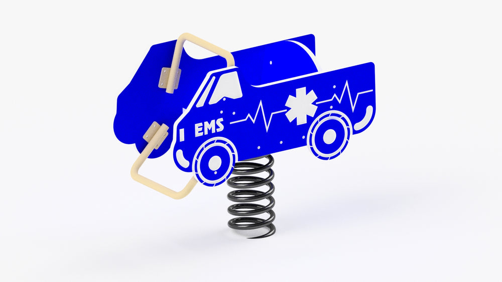 Ambulance Playground Spring Rider, Single Seat