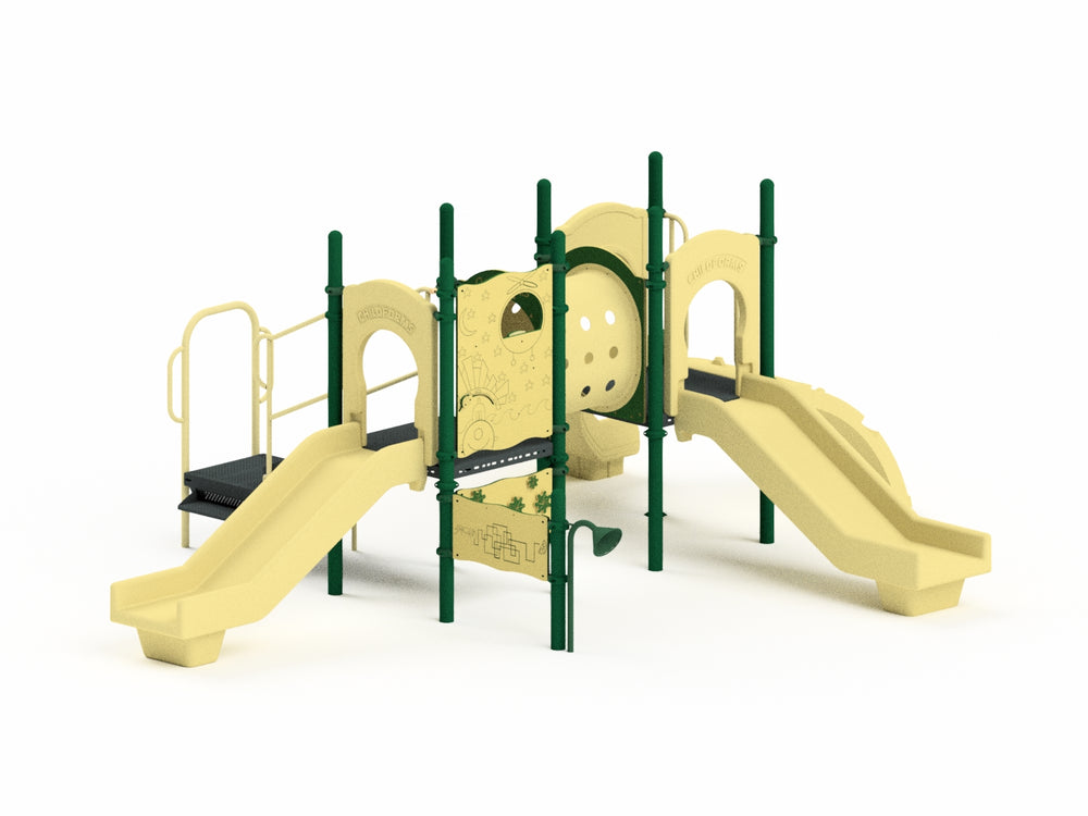 Linville Preschool Play Structure with Shade Canopy, Ages 2-5