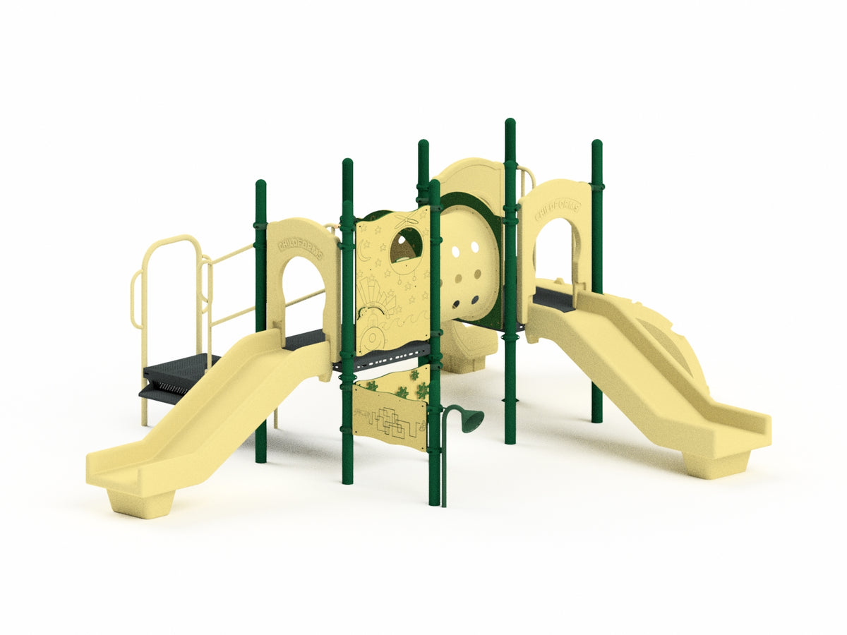Linville Preschool Play Structure with Shade Canopy, Ages 2-5