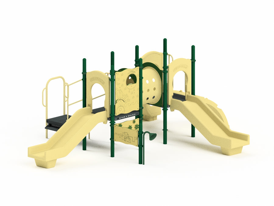 Linville Preschool Play Structure with Shade Canopy, Ages 2-5
