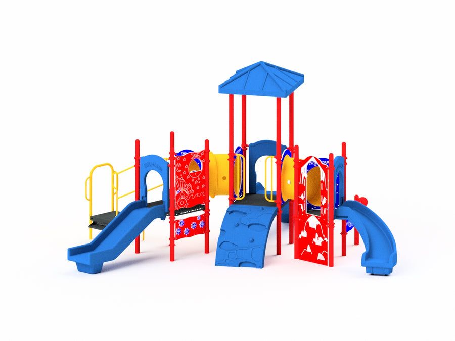 Alpine Crawler Preschool Play Structure with Shade Canopy, Ages 2-5