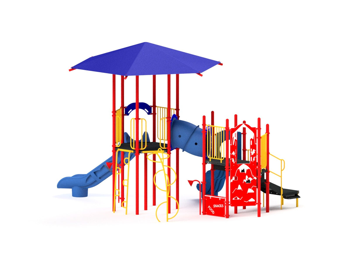 Commercial Play Structure with Shade Canopy, Ages 5-12 (Model 35650)