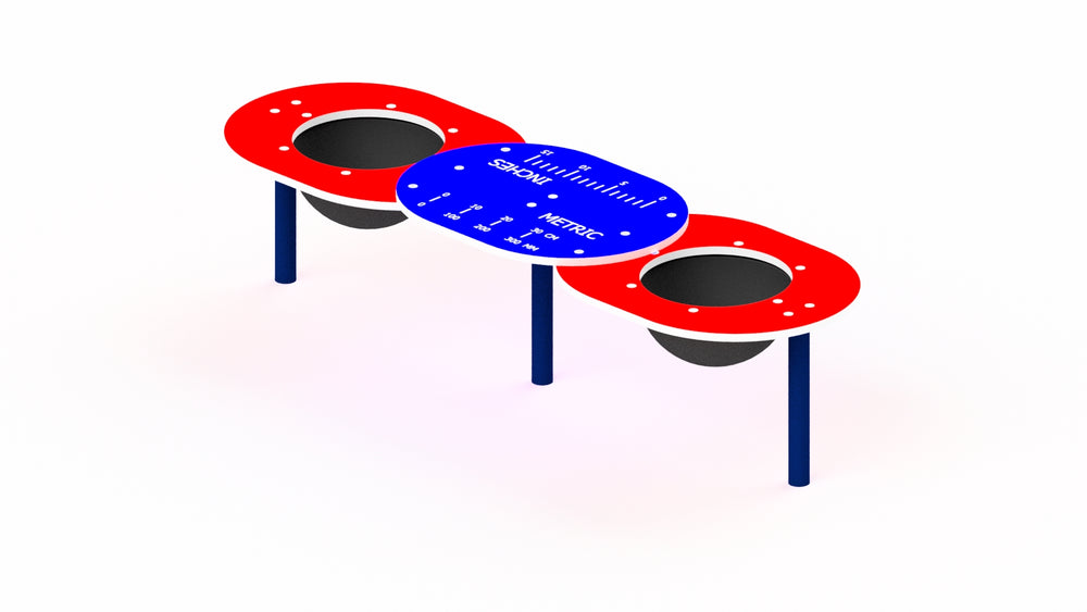 Sand and Water Play Table with Measurement Table, Double Bowl